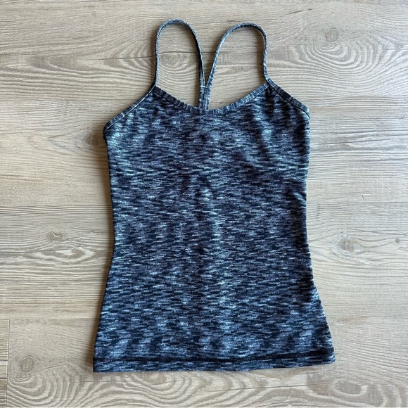 Lululemon Women’s Power Y Tank Top *Luon Dramatic Static White Black size 4 - Picture 6 of 12